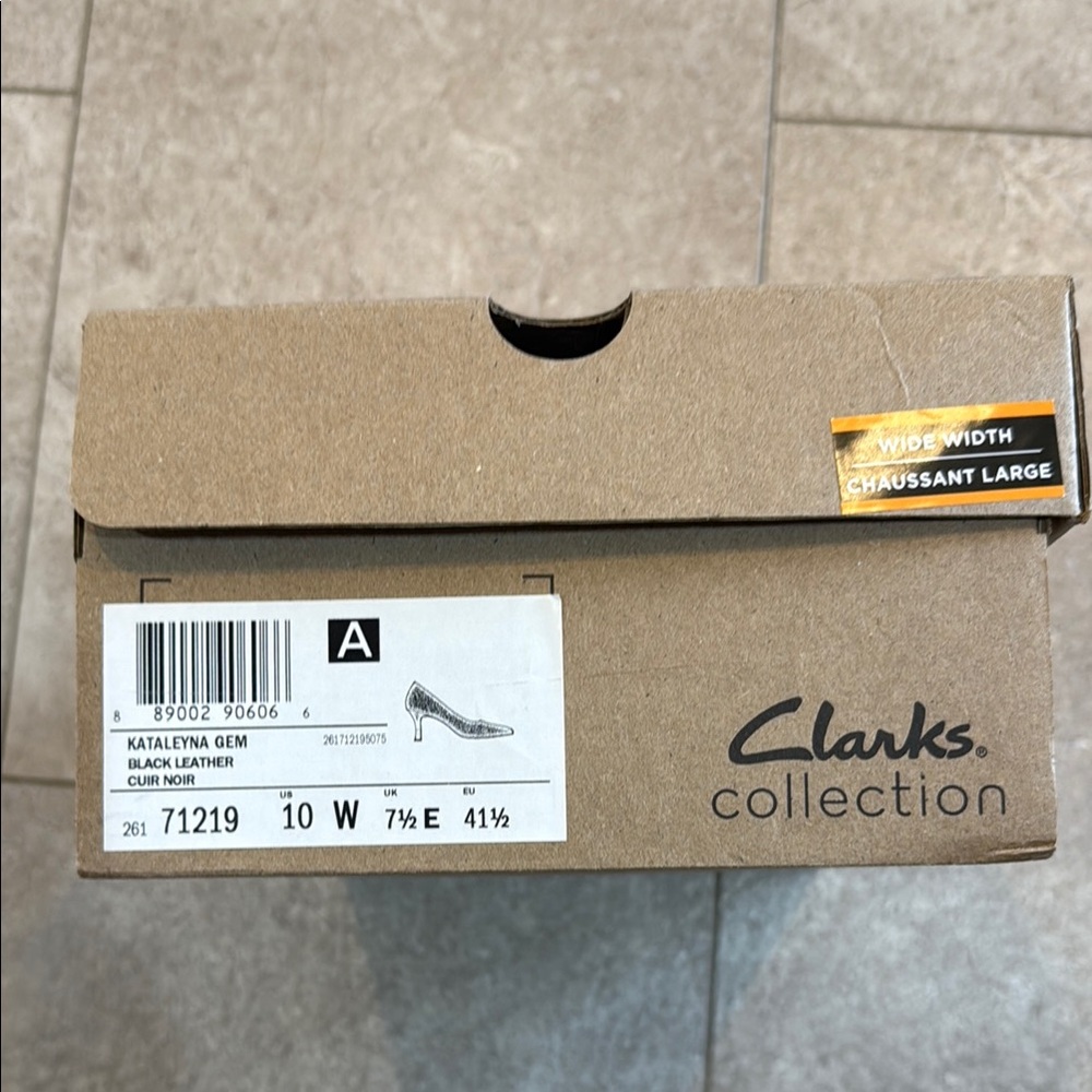 Clarks Black Leather Wide Width Shoes